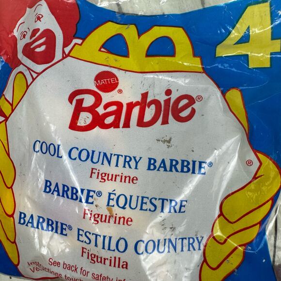 McDonald's Barbie Cool Country Barbie #4 1994 Vintage Mattel Happy Meal Toy NOS - Picture 2 of 3